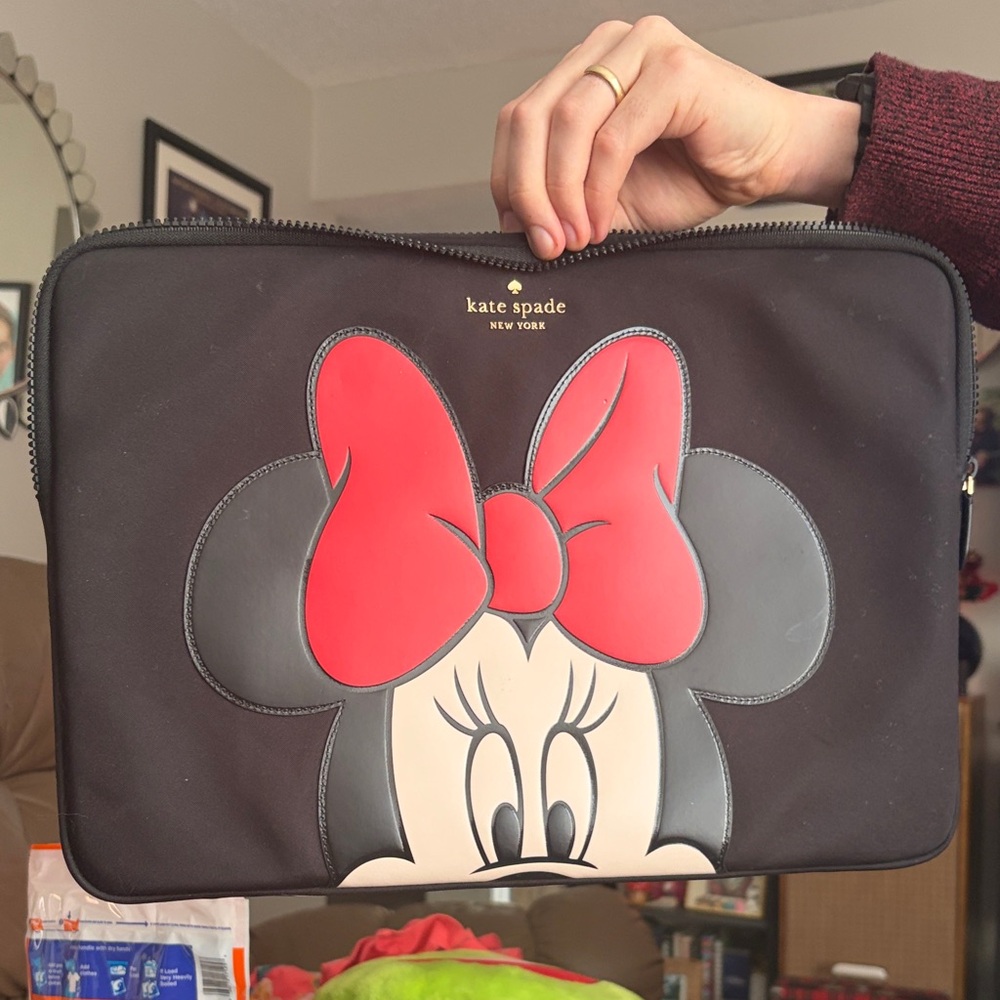 Kate Spade Black and Red Minnie Mouse Laptop Sleeve